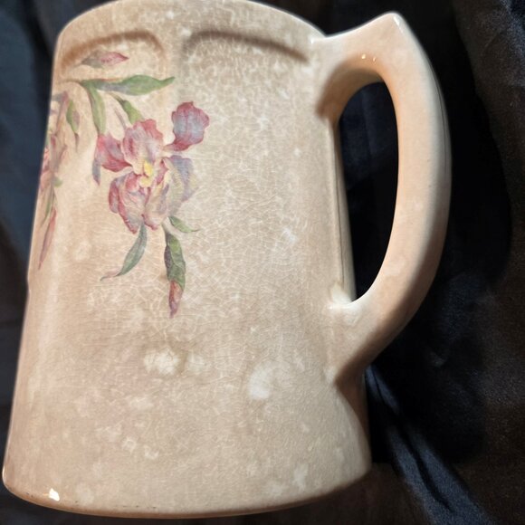 Vintage UNIVERSAL POTTERIES, Cambridge, Ohio Stoneware Floral Pitcher - Picture 5 of 10